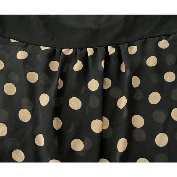 SASSY MATERNITY SHORT SLV, RND NECK, DRESSY BLOUSE, WOMENS, XL-BLACK-TAN CIRCLES - Picture 8 of 11